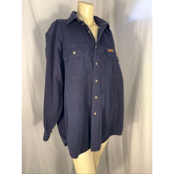 Vintage Carhartt Heavyweight Denim Work Shirt – Men’s Large (100% Cotton, USA Ma - Picture 1 of 16